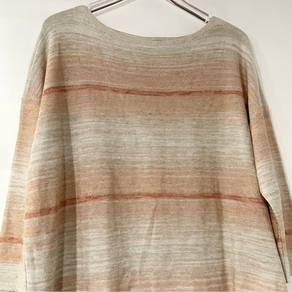 Lafayette 148 Silk Linen Ombre Bateau Neck Pullover Sweater Sedona Multi L - Picture 4 of 7